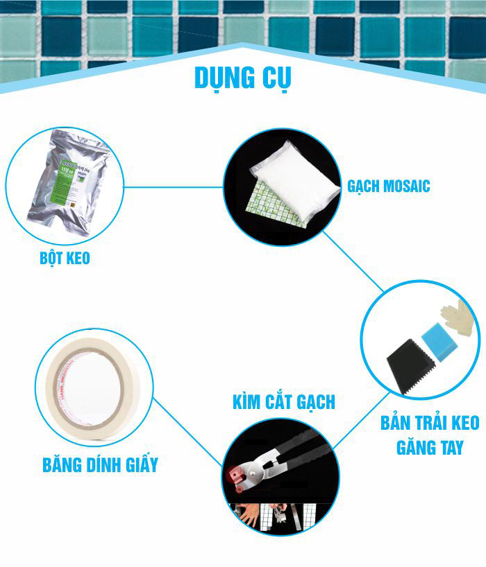 Cách thi công gạch Mosaic