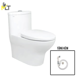 Bàn cầu 1 khối VIGLACERA V37S 2 nút nhấn nắp êm màu trắng (kèm xịt VG826)