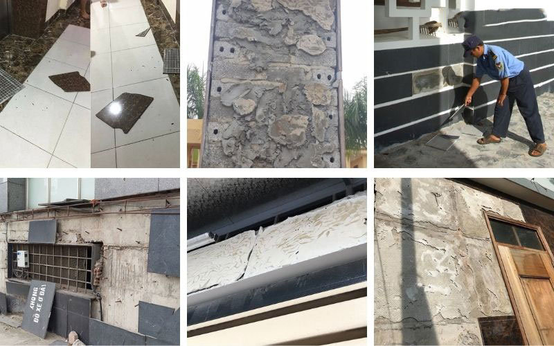 Tác hại của gạch ốp bị bong tróc, vỡ nứt