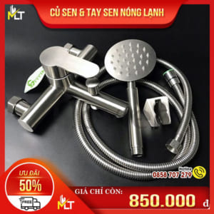 Củ sen tắm nóng lạnh inox 304 MLT850