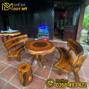 Bộ bàn ghế đá giả gỗ