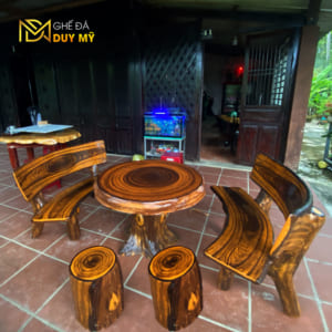 Bộ bàn ghế đá giả gỗ