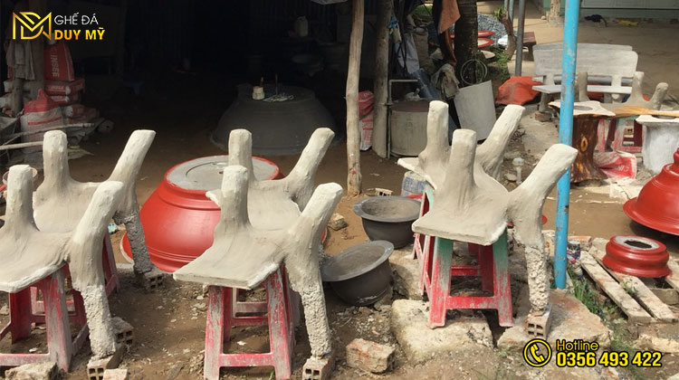 Quy trình sản xuất ghế đá giả gỗ