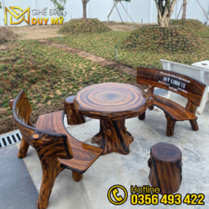 Bàn ghế đá giả gỗ