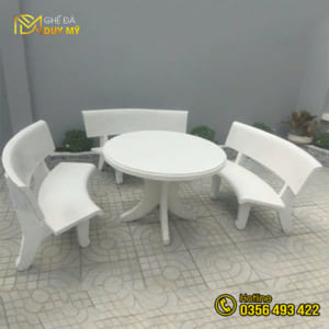 Bộ ghế đá 3 ghế + 1 bàn tròn