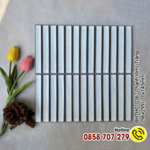 Gạch Mosaic Màu Trắng Thanh Lõm Nhập Khẩu BHTH01036