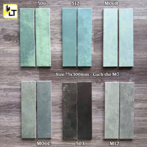 Gạch thẻ 7.5x30 cm mờ